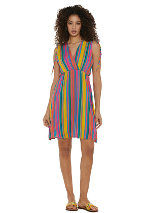 S25D23 - Vestito corto Underwater Stripes di Baba Design - Gipsy Fashion Wear 