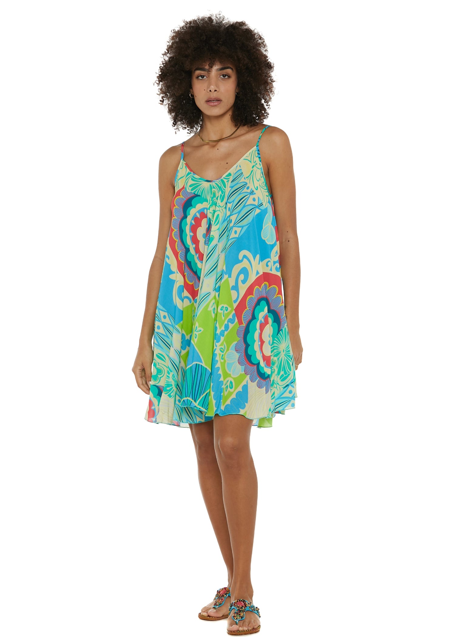 S25D306 - Vestito corto Mystic Lagoon di Baba Design - Gipsy Fashion Wear 