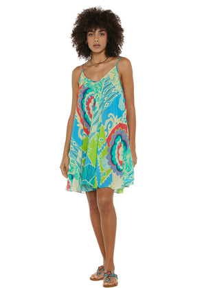 S25D306 - Vestito corto Mystic Lagoon di Baba Design - Gipsy Fashion Wear 