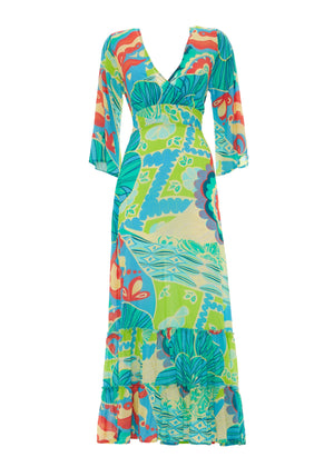 S25D309 - Vestito lungo Mystic Lagoon di Baba Design - Gipsy Fashion Wear 