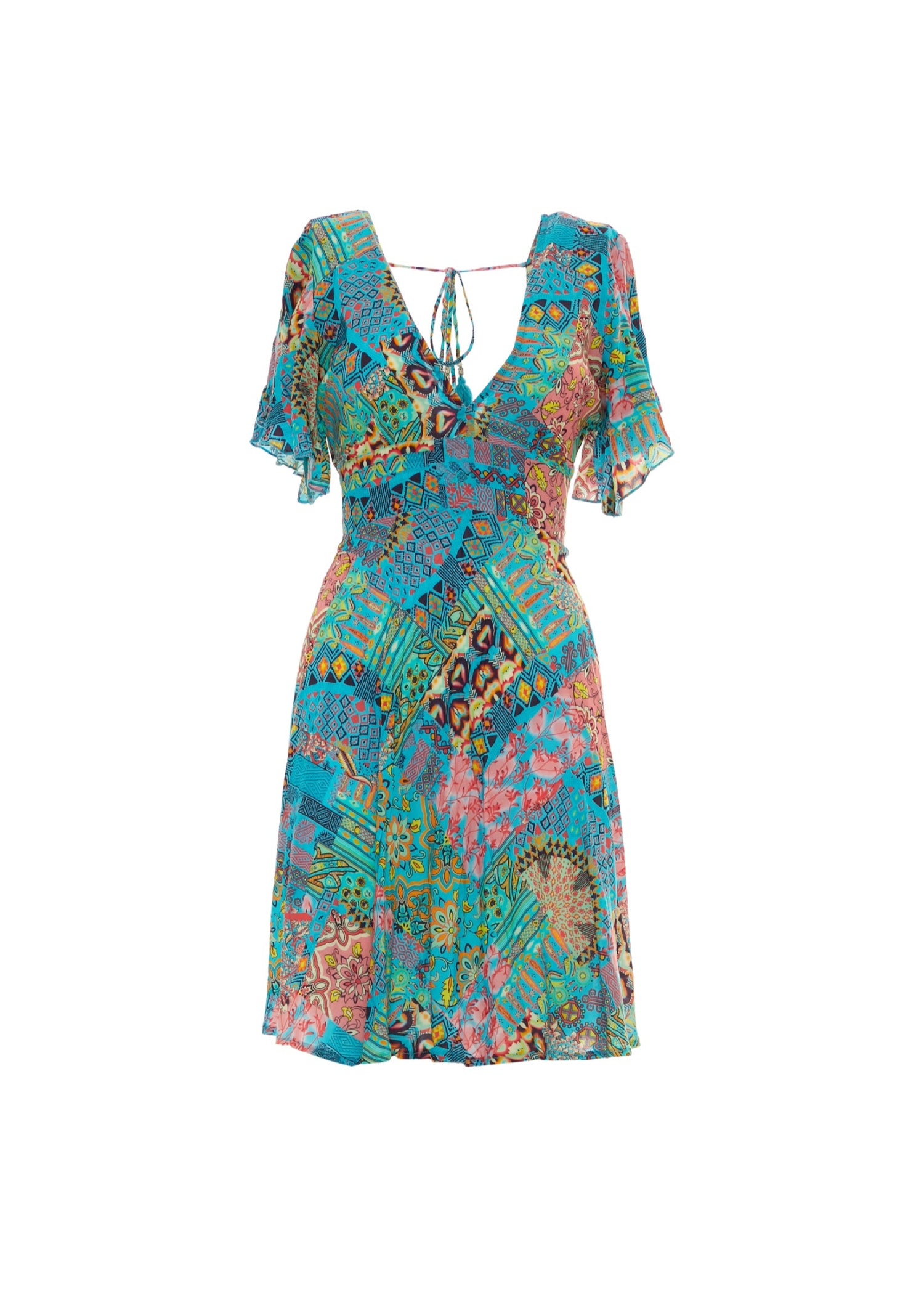 S25D312 - Vestito corto Sunset Sail di Baba Design - Gipsy Fashion Wear 