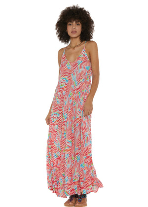 S25D313 - Vestito lungo Ocean Waves di Baba Design - Gipsy Fashion Wear 