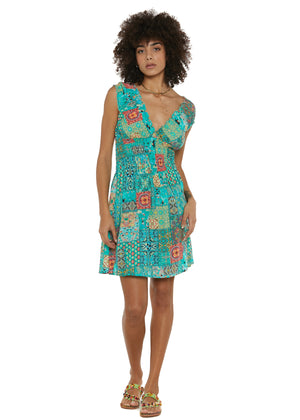 S25D316 - Vestito corto Bali Breeze di Baba Design - Gipsy Fashion Wear 