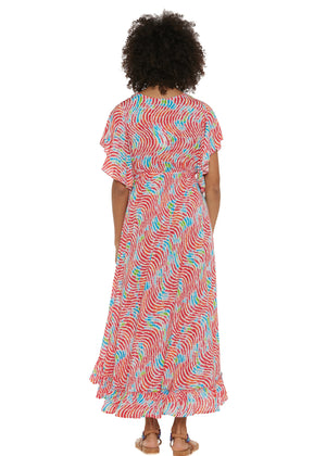 S25D318 - Vestito lungo Ocean Waves di Baba Design - Gipsy Fashion Wear 