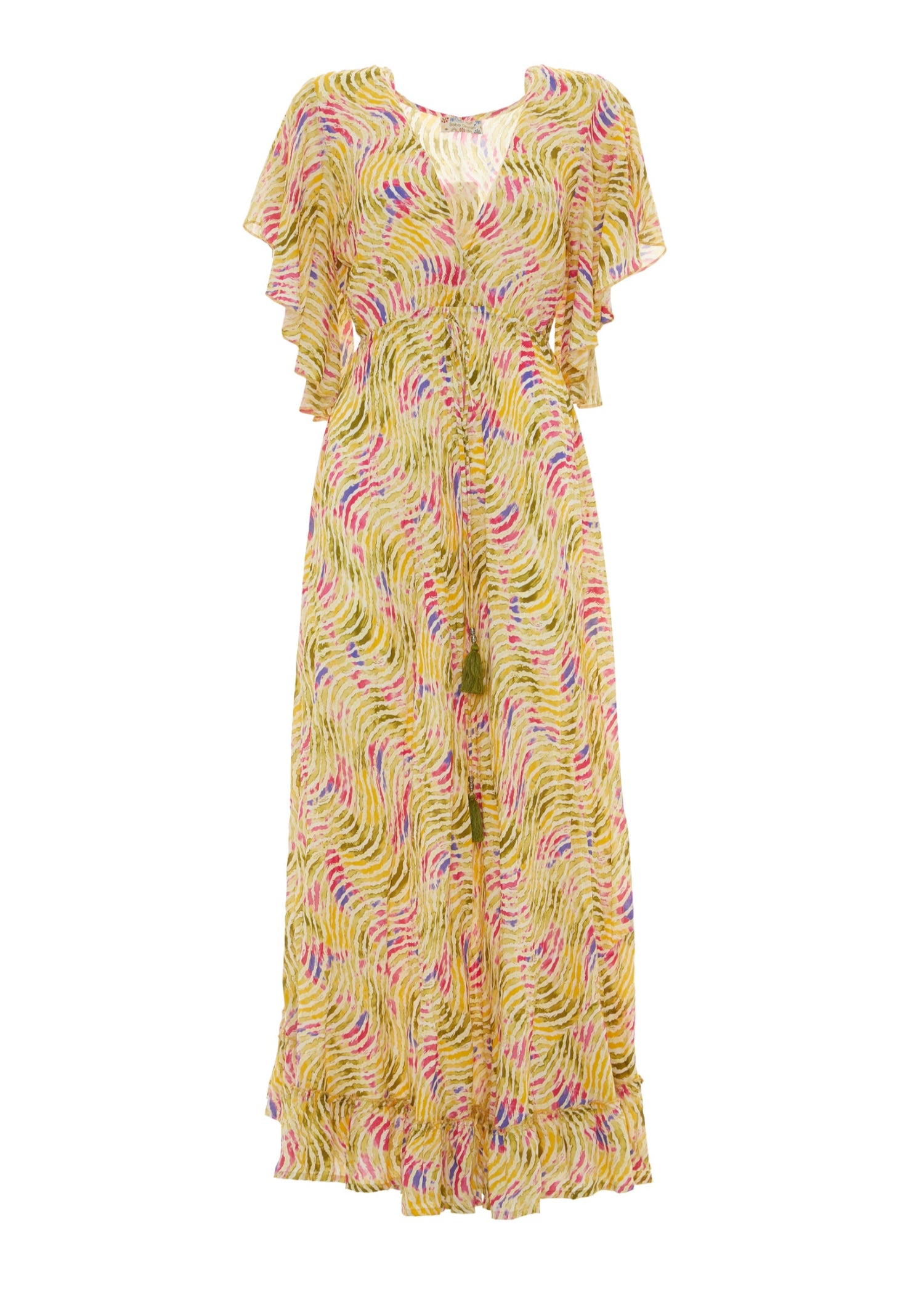 S25D318 - Vestito lungo Ocean Waves di Baba Design - Gipsy Fashion Wear 