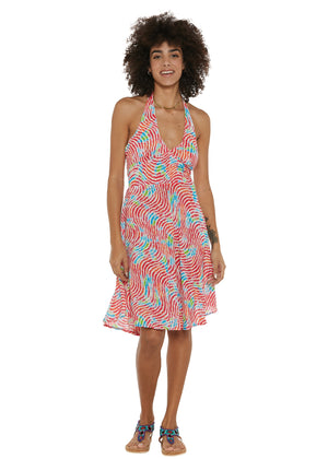 S25D324 - Vestito corto Ocean Waves di Baba Design - Gipsy Fashion Wear 