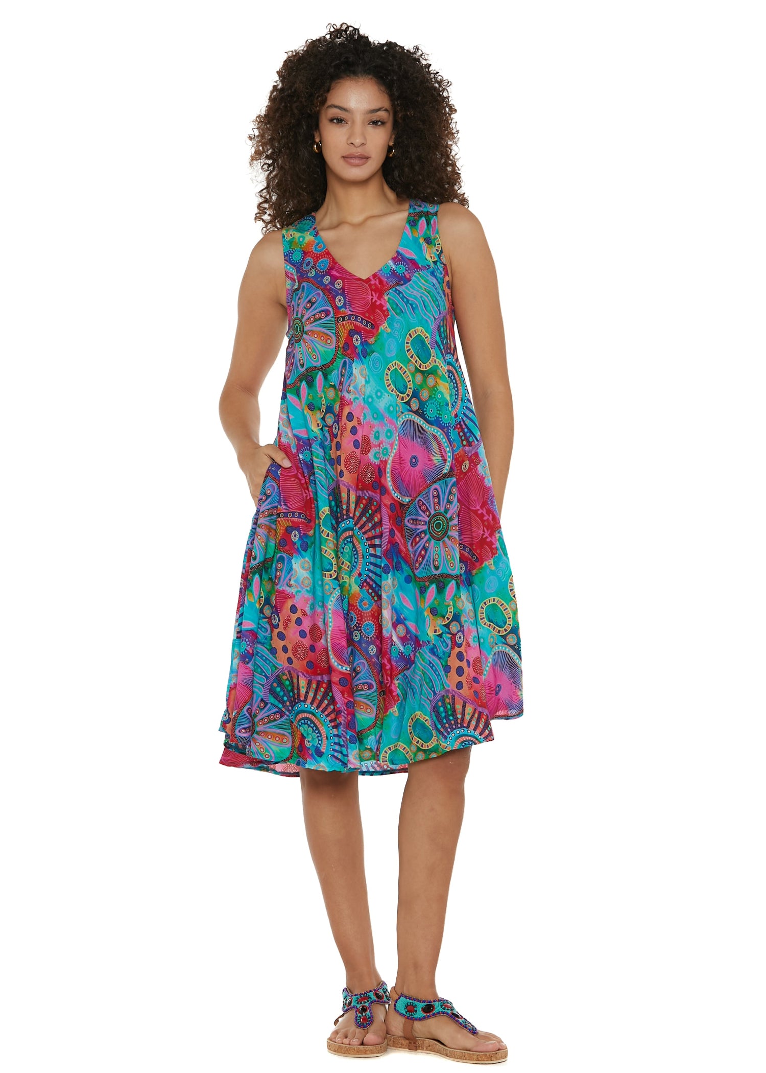 S25D326 - Vestito Azure Horizon di Baba Design - Gipsy Fashion Wear 