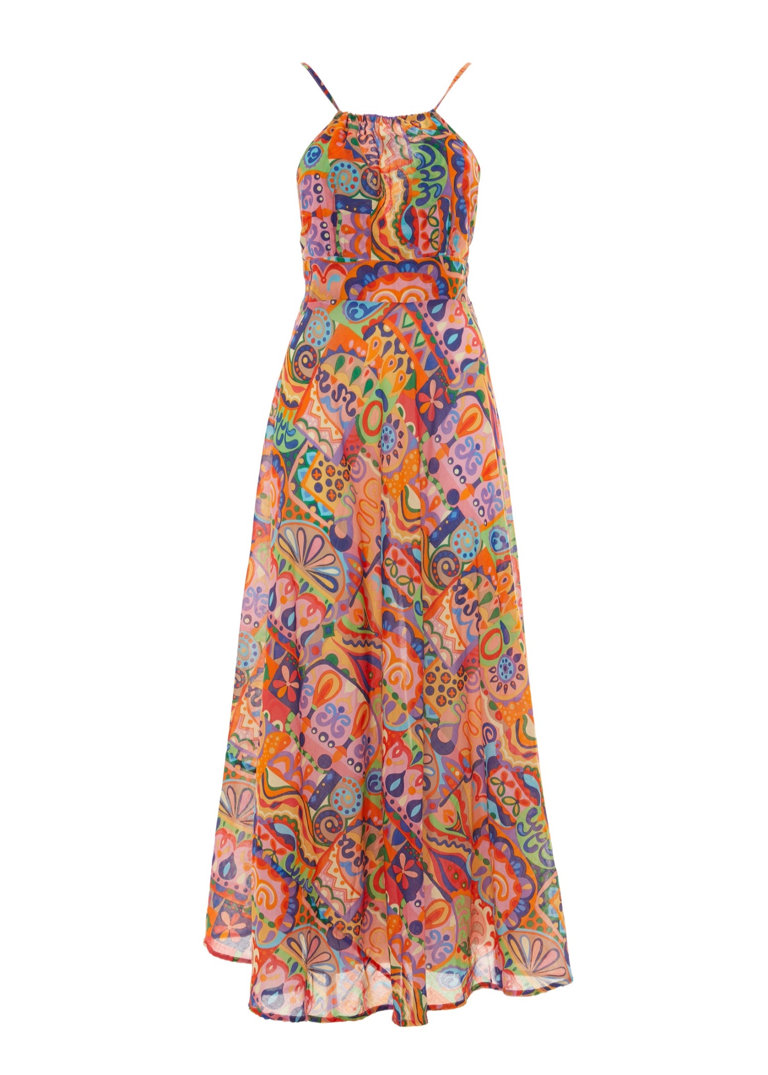 S25D327 - Vestito lungo Mosaic Marine di Baba Design - Gipsy Fashion Wear 