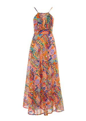 S25D327 - Vestito lungo Mosaic Marine di Baba Design - Gipsy Fashion Wear 