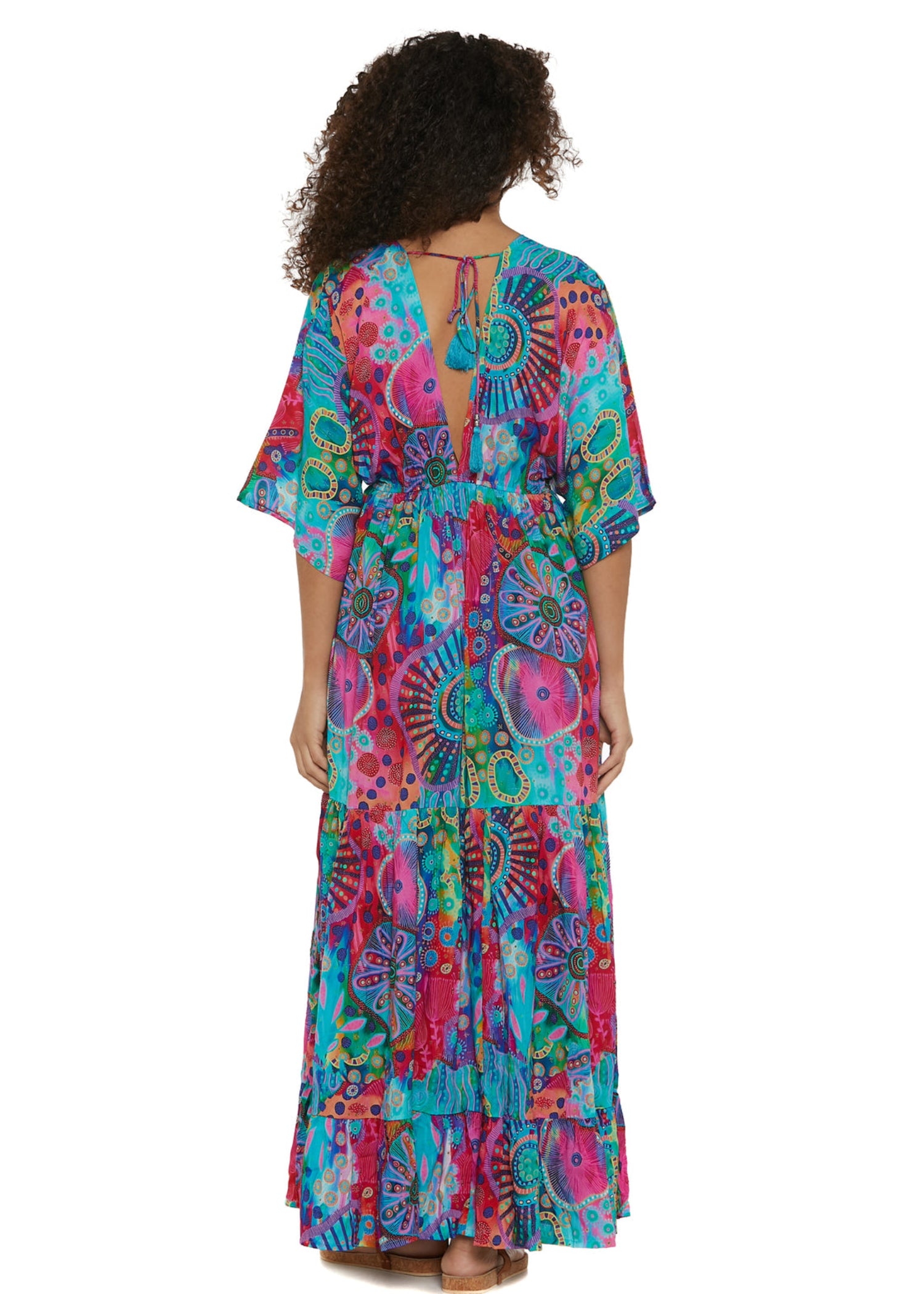 S25D334 - Vestito lungo Azure Horizon di Baba Design - Gipsy Fashion Wear 