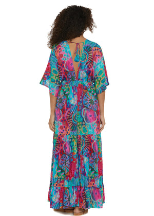 S25D334 - Vestito lungo Azure Horizon di Baba Design - Gipsy Fashion Wear 