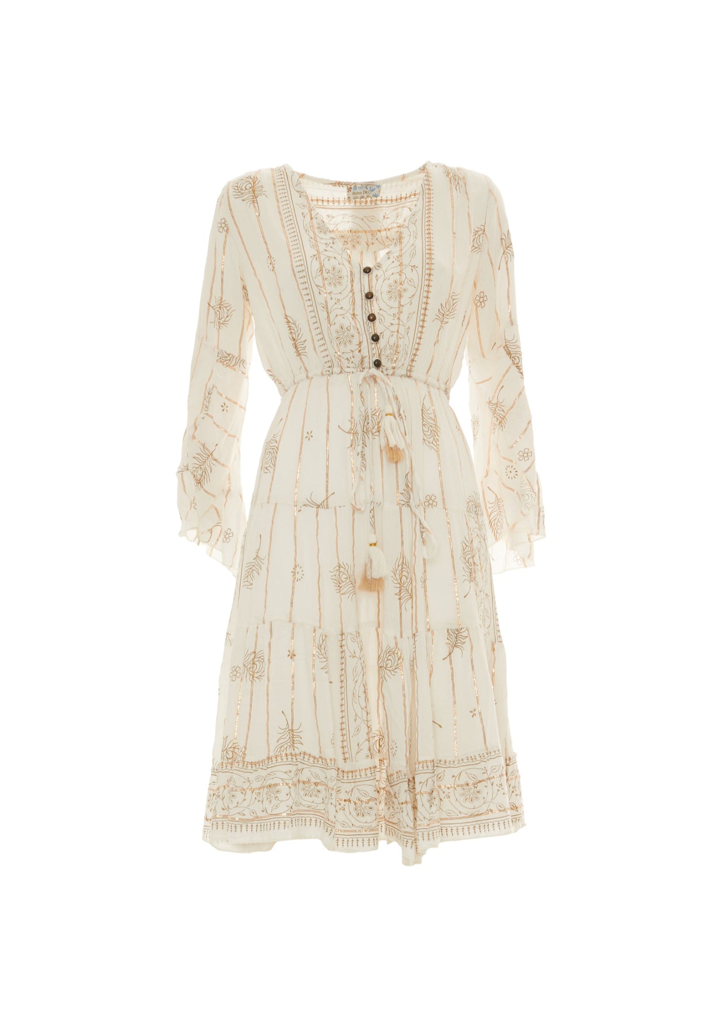 S25D412 - Vestito corto Golden Sand di Baba Design - Gipsy Fashion Wear 