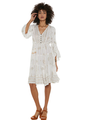 S25D412 - Vestito corto Golden Sand di Baba Design - Gipsy Fashion Wear 