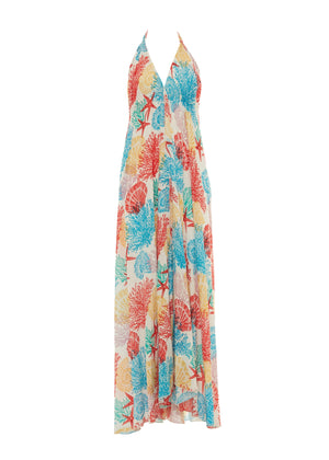 S25D417 - Vestito lungo Coral Reef di Baba Design - Gipsy Fashion Wear 