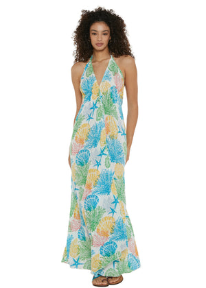 S25D417 - Vestito lungo Coral Reef di Baba Design - Gipsy Fashion Wear 