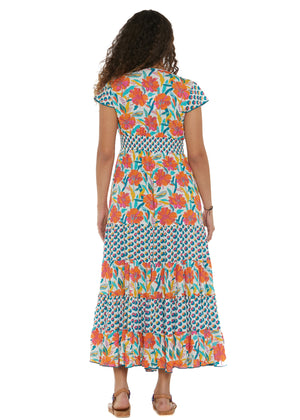 S25HBD02 - Vestito lungo Flowers Paradise Happy Baba di Baba Design - Gipsy Fashion Wear 