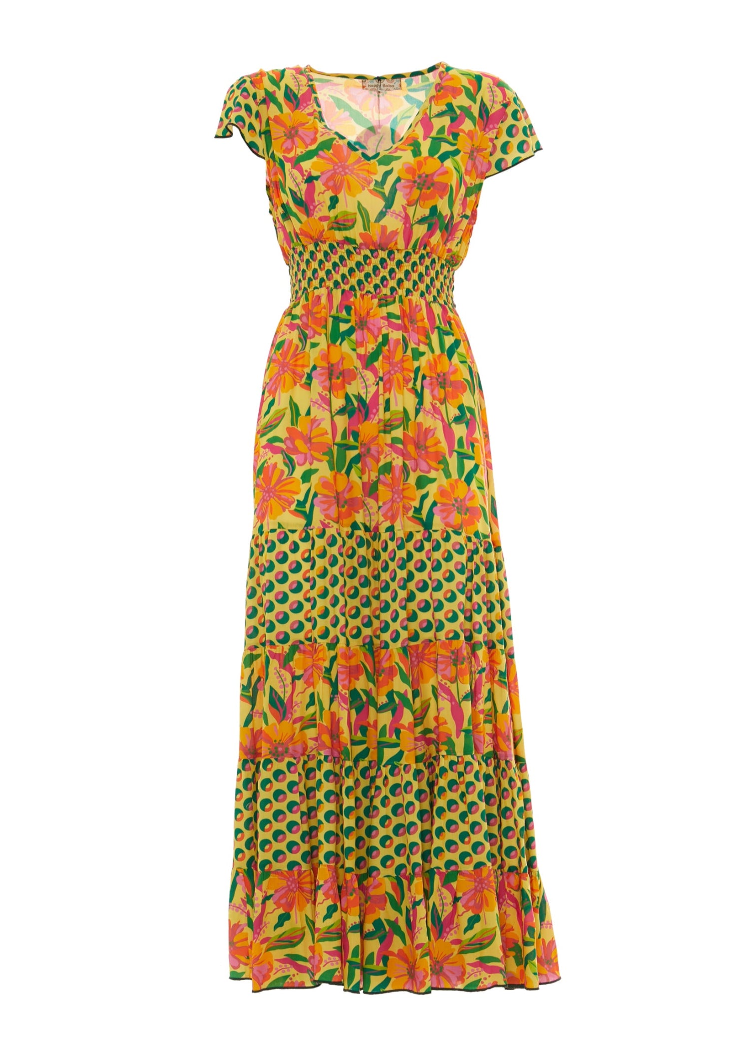 S25HBD02 - Vestito lungo Flowers Paradise Happy Baba di Baba Design - Gipsy Fashion Wear 