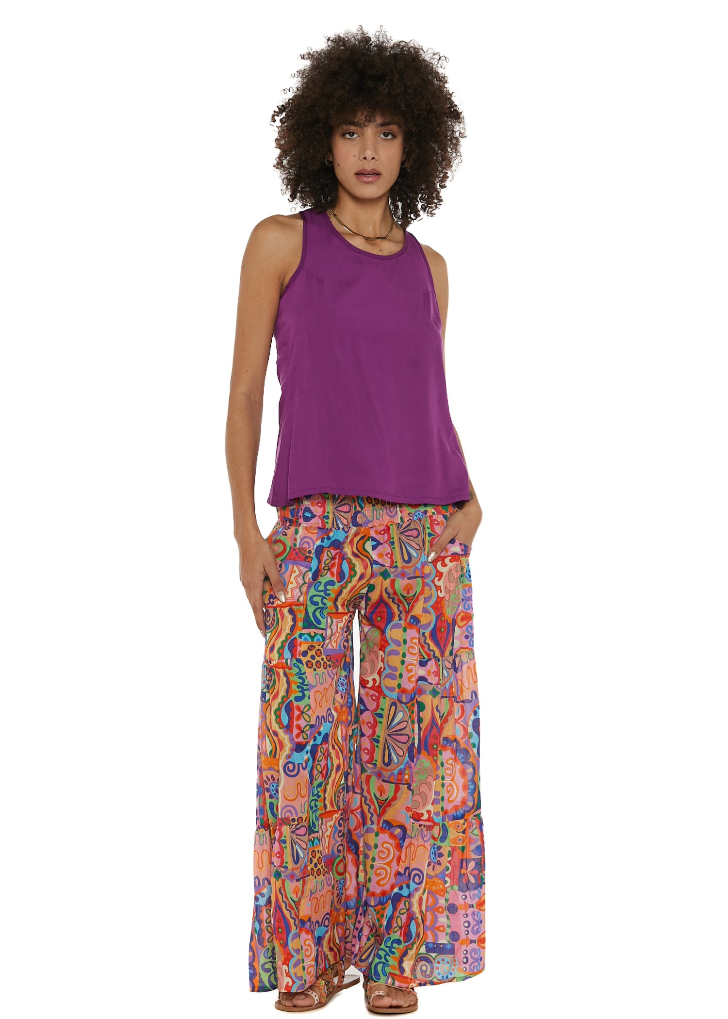 S25P310 - Pantalone Mosaic Marine di Baba Design - Gipsy Fashion Wear 