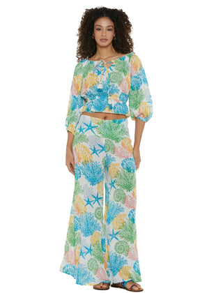 S25P400 - Pantaloni palazzo Coral Reef di Baba Design - Gipsy Fashion Wear 