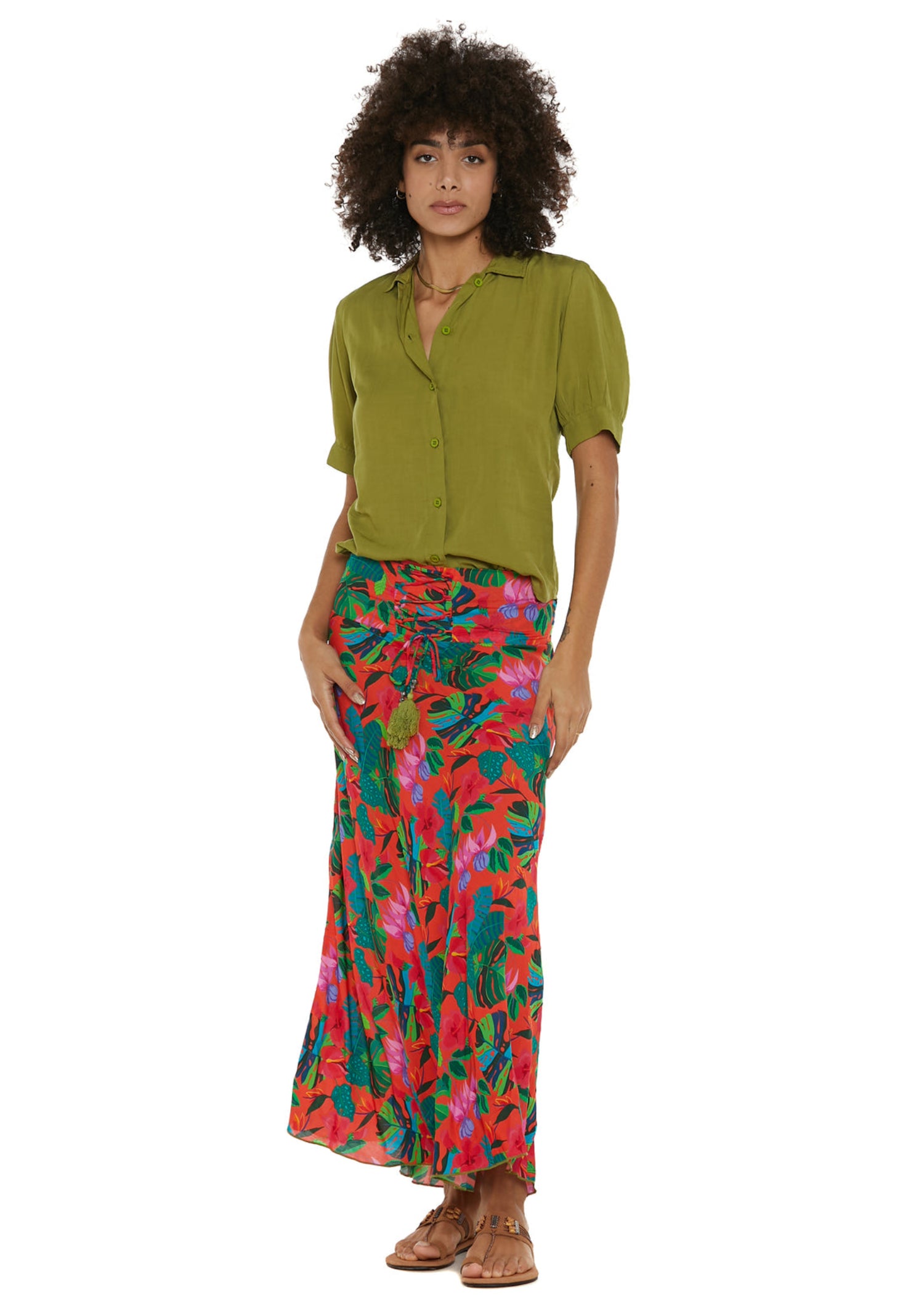 S25SK03 - Gonna lunga Surf Bloom di Baba Design