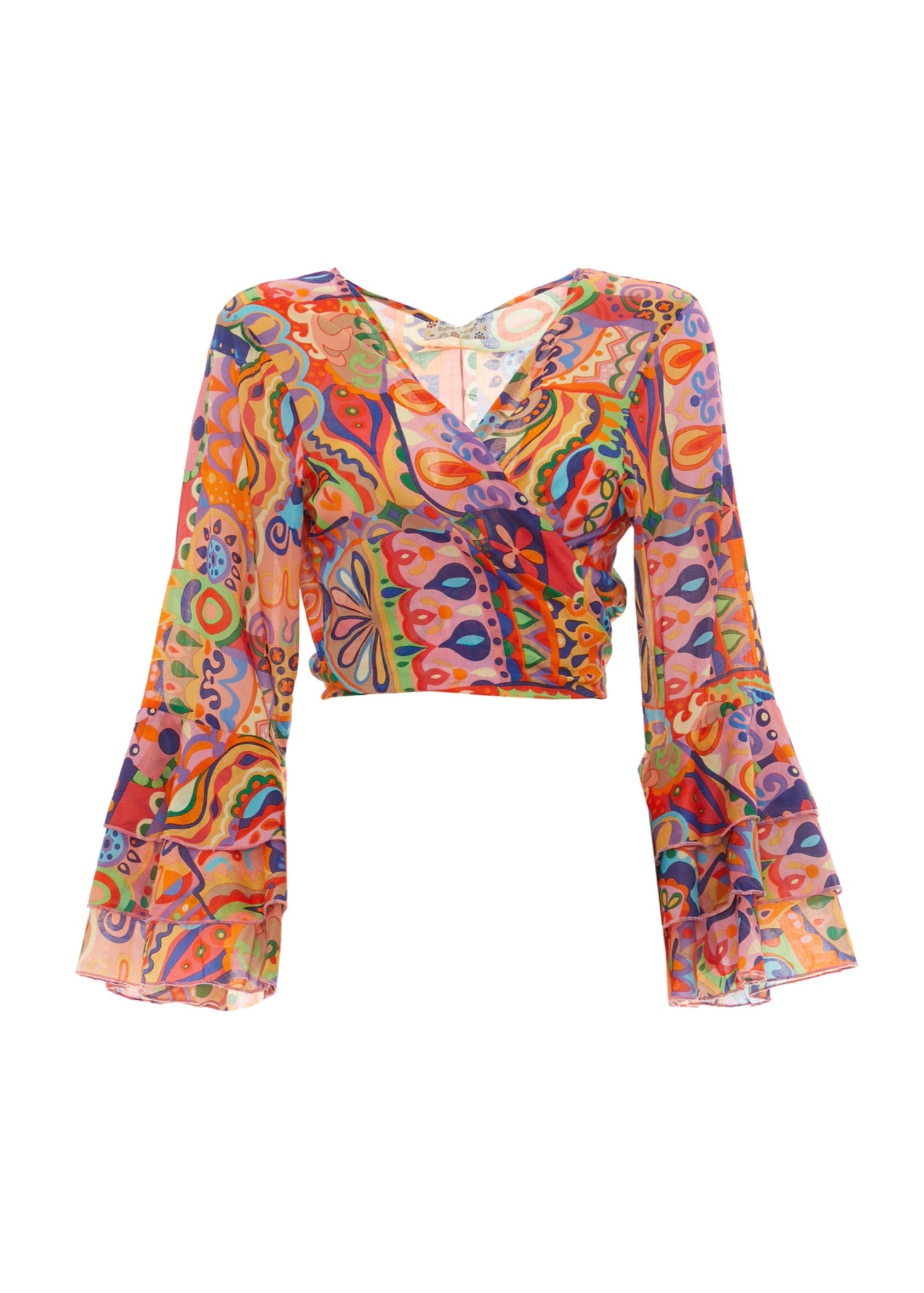 S25T311 - Top corto Mosaic Marine di Baba Design - Gipsy Fashion Wear 