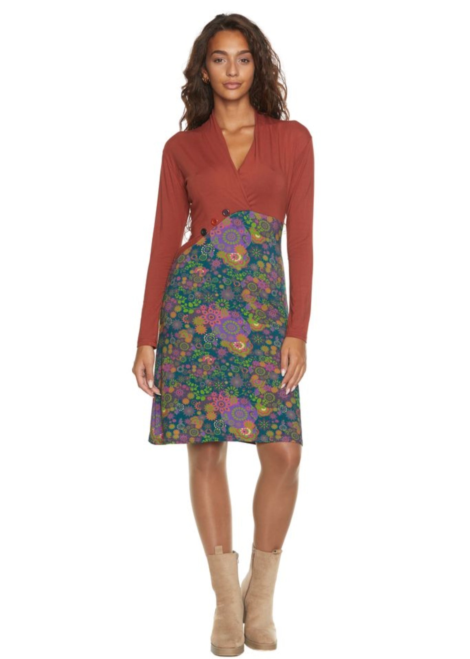 W23D03 - Vestito media lunghezza Dublino Baba Design - Gipsy Fashion Wear 