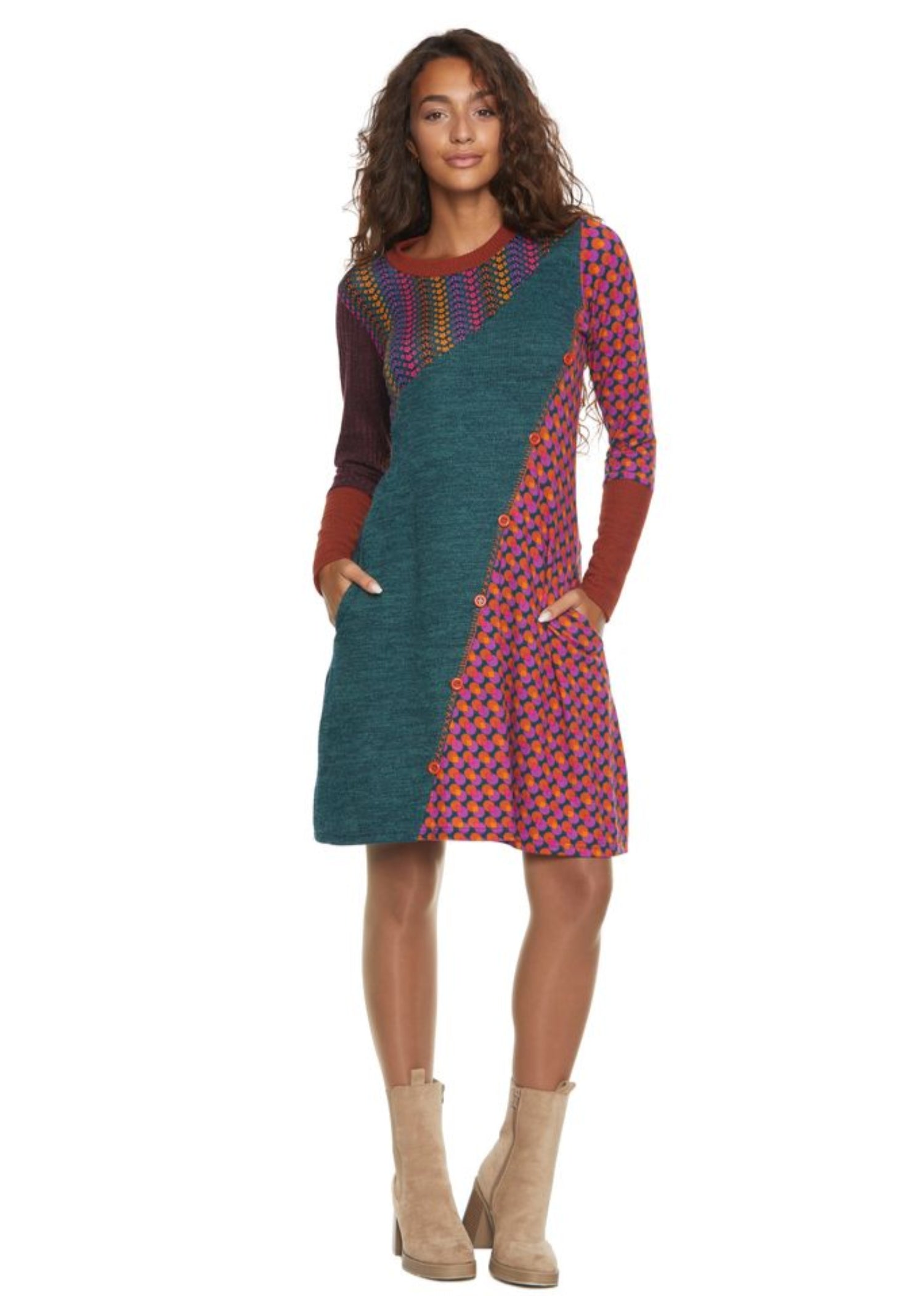 W23D16 - Vestito corto con tasche Parigi Baba Design - Gipsy Fashion Wear 