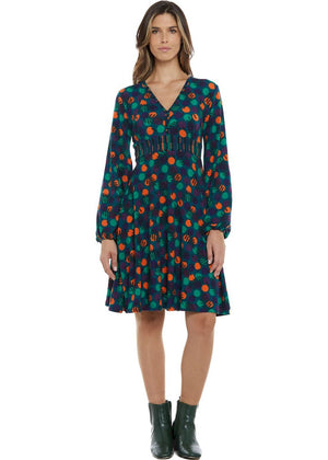 W24D07 - Vestito svasato Mural Visions di Baba Design - Gipsy Fashion Wear 