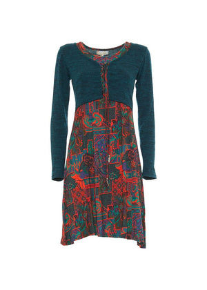 W24D25 - Vestito corto svasato Spray Soul di Baba Design - Gipsy Fashion Wear 