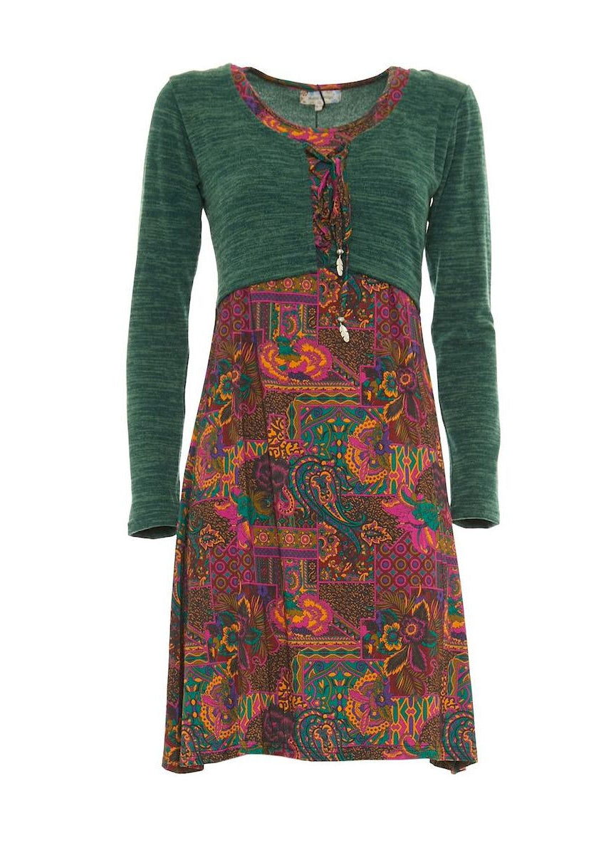 W24D25 - Vestito corto svasato Spray Soul di Baba Design - Gipsy Fashion Wear 