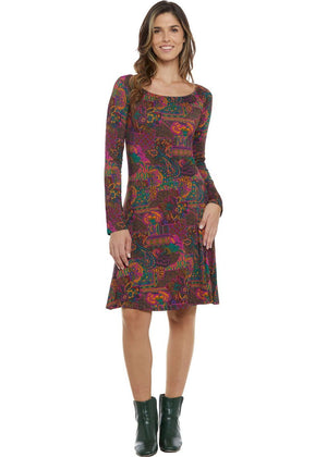 W24D33 - Vestito corto svasato Spray Solul di Baba Design - Gipsy Fashion Wear 