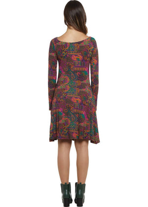 W24D33 - Vestito corto svasato Spray Solul di Baba Design - Gipsy Fashion Wear 