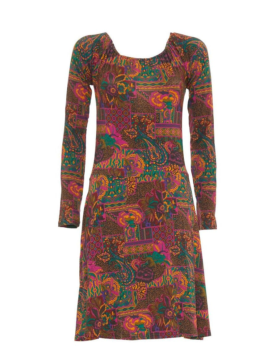 W24D33 - Vestito corto svasato Spray Solul di Baba Design - Gipsy Fashion Wear 