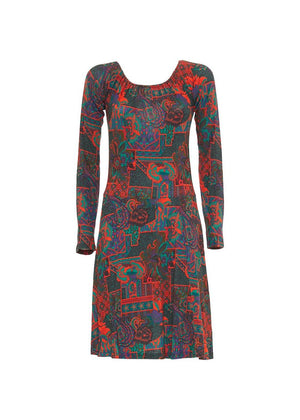 W24D33 - Vestito corto svasato Spray Solul di Baba Design - Gipsy Fashion Wear 