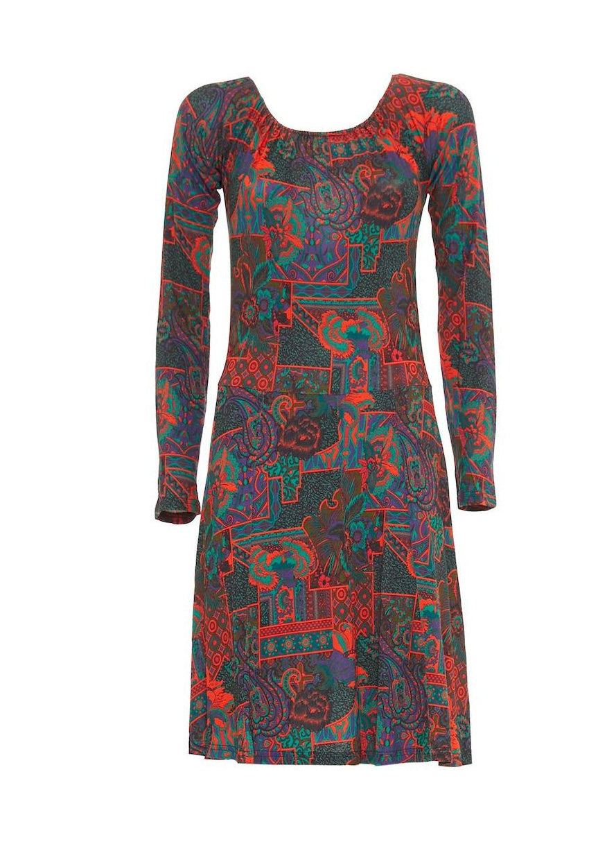 W24D33 - Vestito corto svasato Spray Solul di Baba Design - Gipsy Fashion Wear 