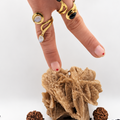 Cleo - Brass Ring with Adjustable Boho Teardrop Stones