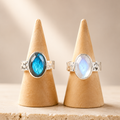 Dyvia - Anello Argento con Labradorite o Pietra di Luna