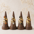 Long Boho - Anello Ottone Regolabile con Pietre Naturali Ovali