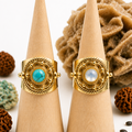 Secret Keeper Poison Ring | Brass with Natural Stone