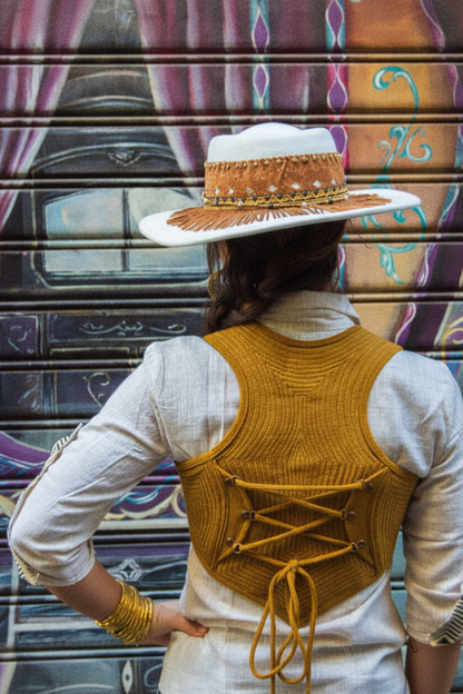 Bolero giallo senape - vista posteriore