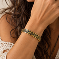 Bracciale Labirinth in ottone con motivo a labirinto