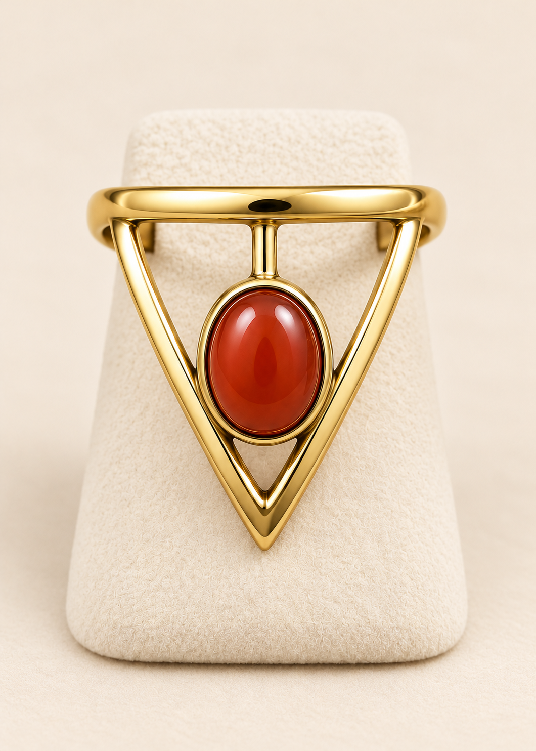 Anello Bussola Nomade in ottone con corniola