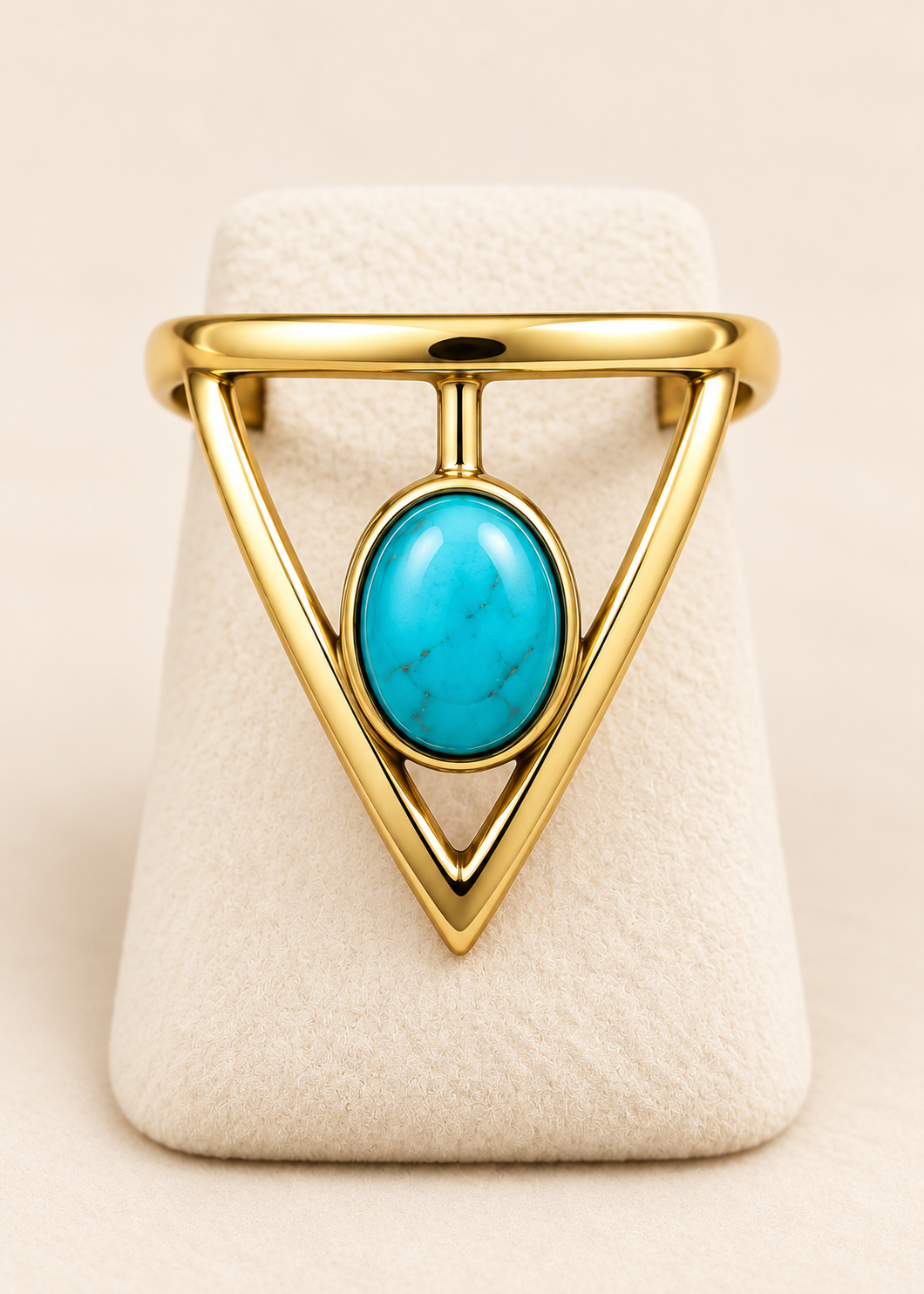 Anello Bussola Nomade in ottone con turchese