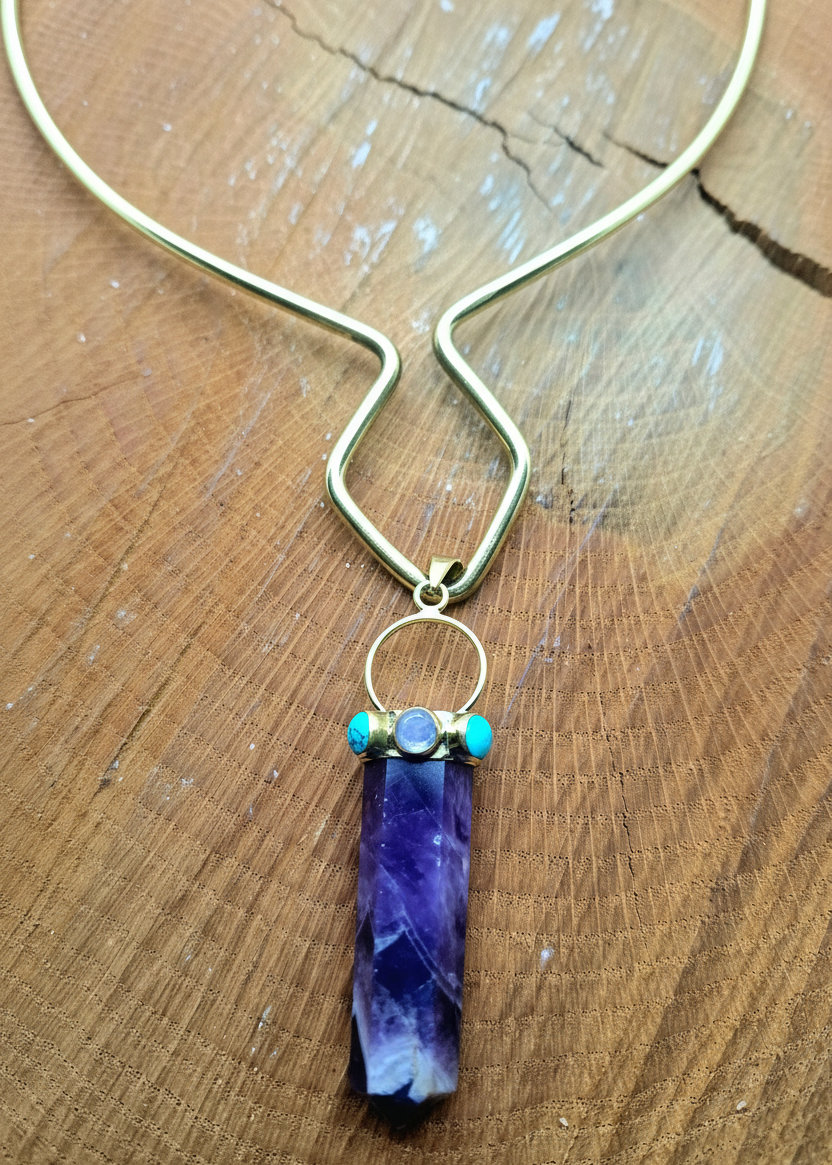 Collana cristallo viola - verticale 2