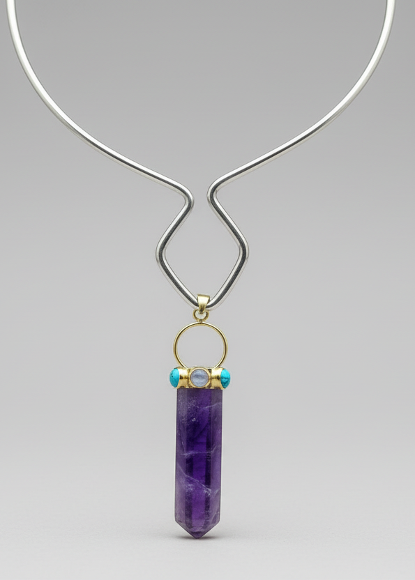 Collana cristallo viola - verticale 2