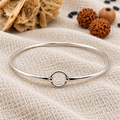 Bracciale Circle Mood in bagno d’argento su juta chiara