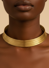 Collare multifilo dorato verticale