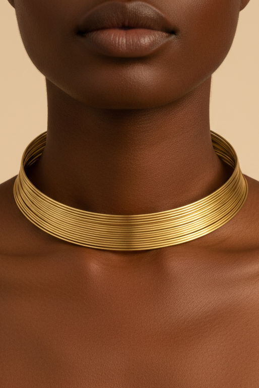 Collare multifilo dorato verticale