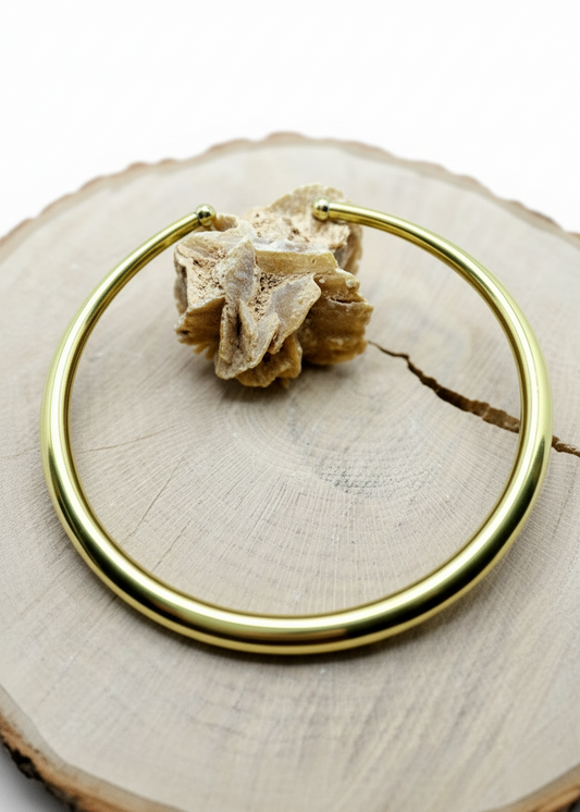 Collare ottone con legno chiaro