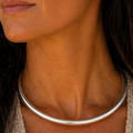 Simplicity - Collare Rigido Ottone o Placcato Argento Minimal Boho